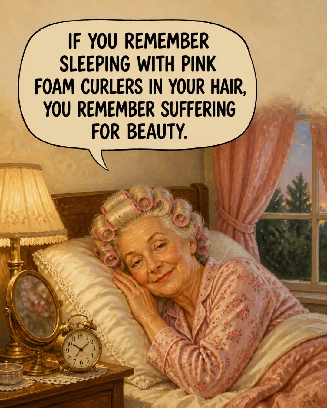I woke up with dents on my pillow from all those pins.
