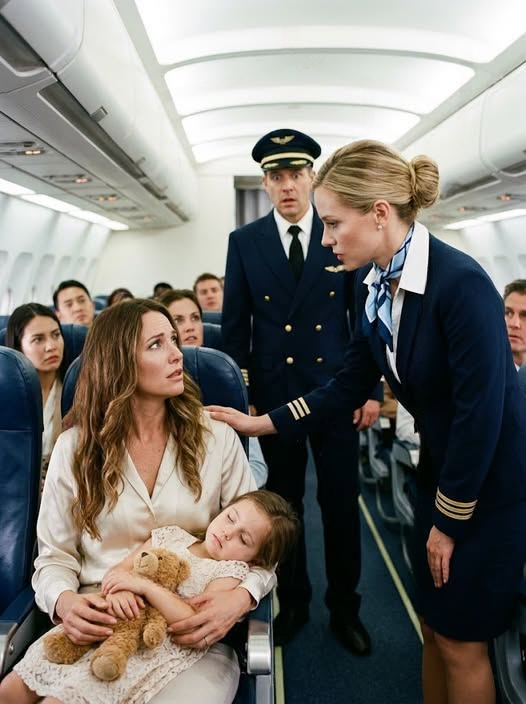 A single mother was resting quietly in seat 12A when the captain suddenly asked…..