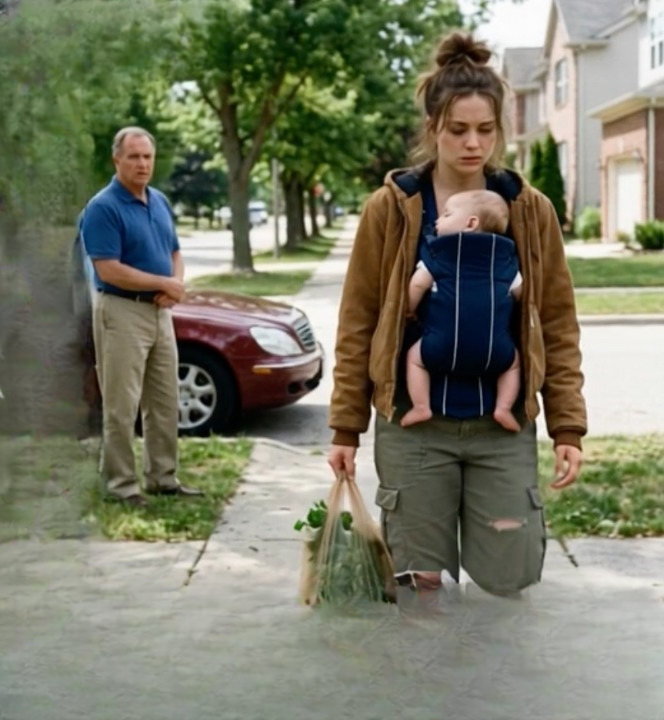 My Father Spotted Me Struggling Down the Street, My Baby Balanced on One Hip, and He Stepped In